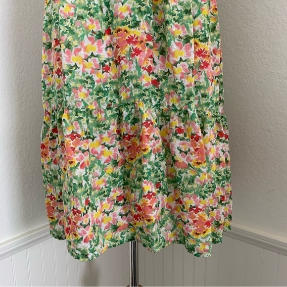 Loft Floral Tiered Peasant Swiss Dot Dress Women’s M Modal Sundress Watercolor - Picture 13 of 17